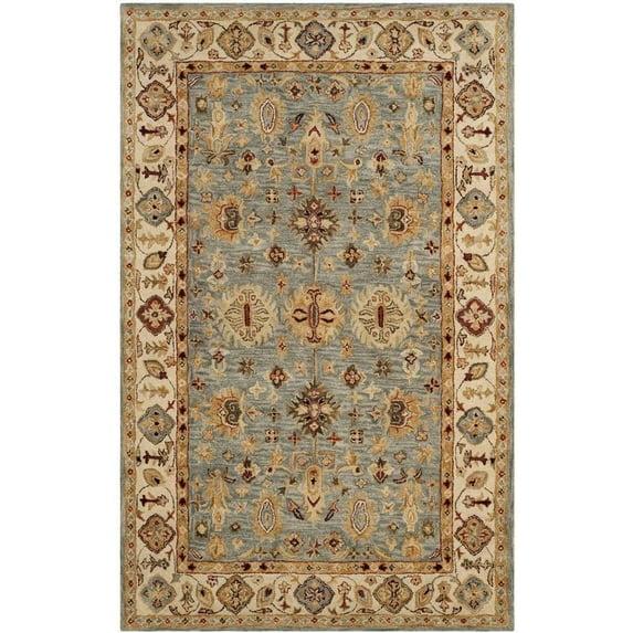 Antiquity AT847 Hand Tufted Area Rug - Blue/Ivory - 6'x9' - Safavieh.