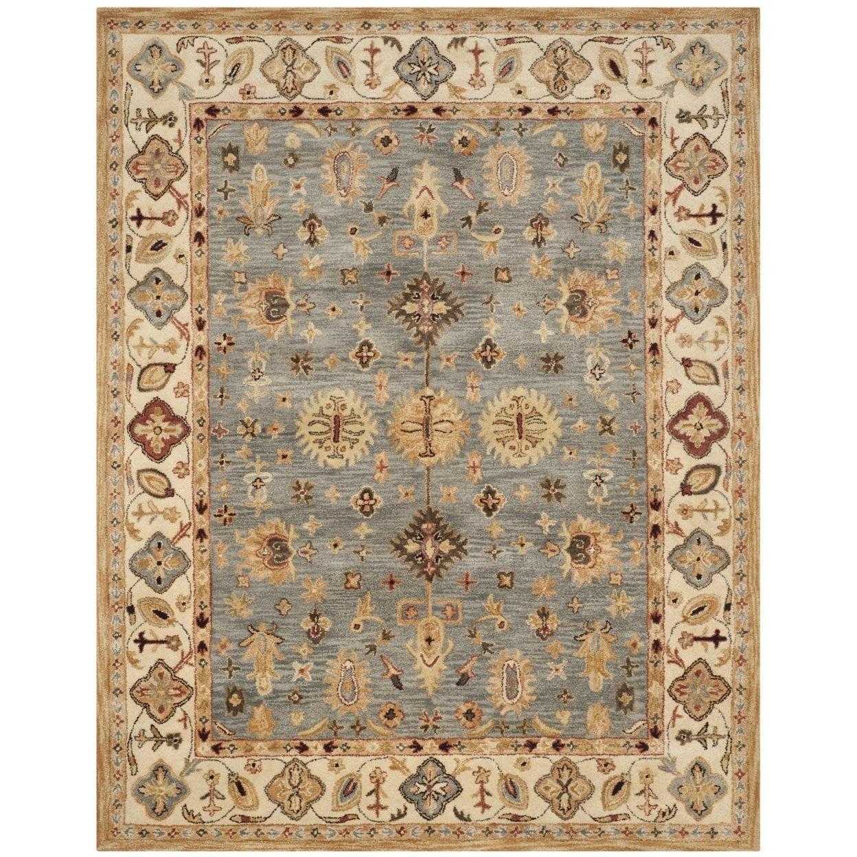 Antiquity AT847 Hand Tufted Area Rug - Blue/Ivory - 6'x9' - Safavieh.