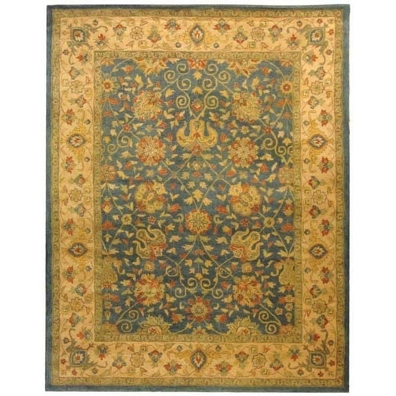 SAFAVIEH Antiquity Lilibeth Traditional Floral Wool Area Rug, Blue, 9'6" x 13'6"