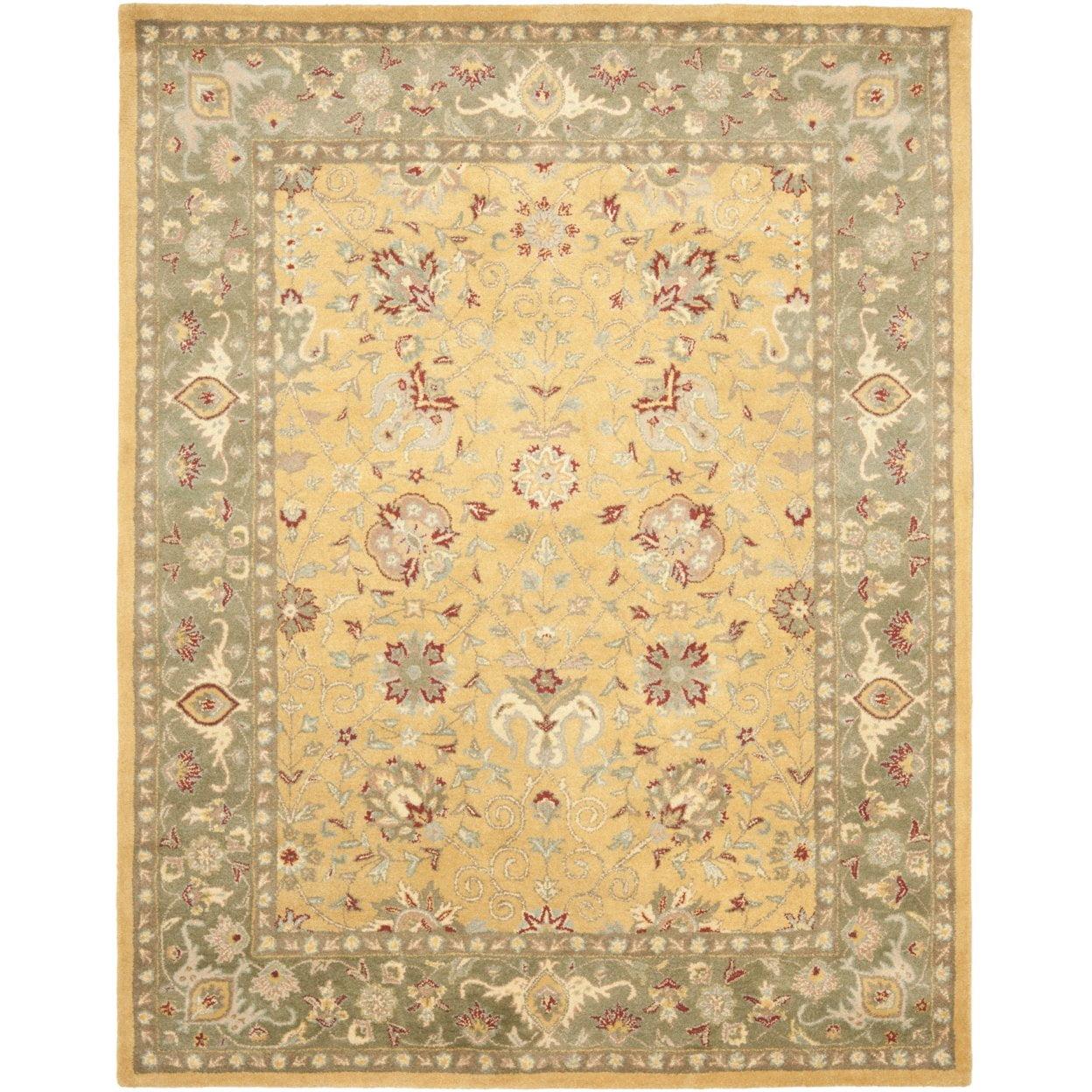 SAFAVIEH Antiquity Lilibeth Traditional Floral Wool Area Rug, Gold, 2'3" x 4'