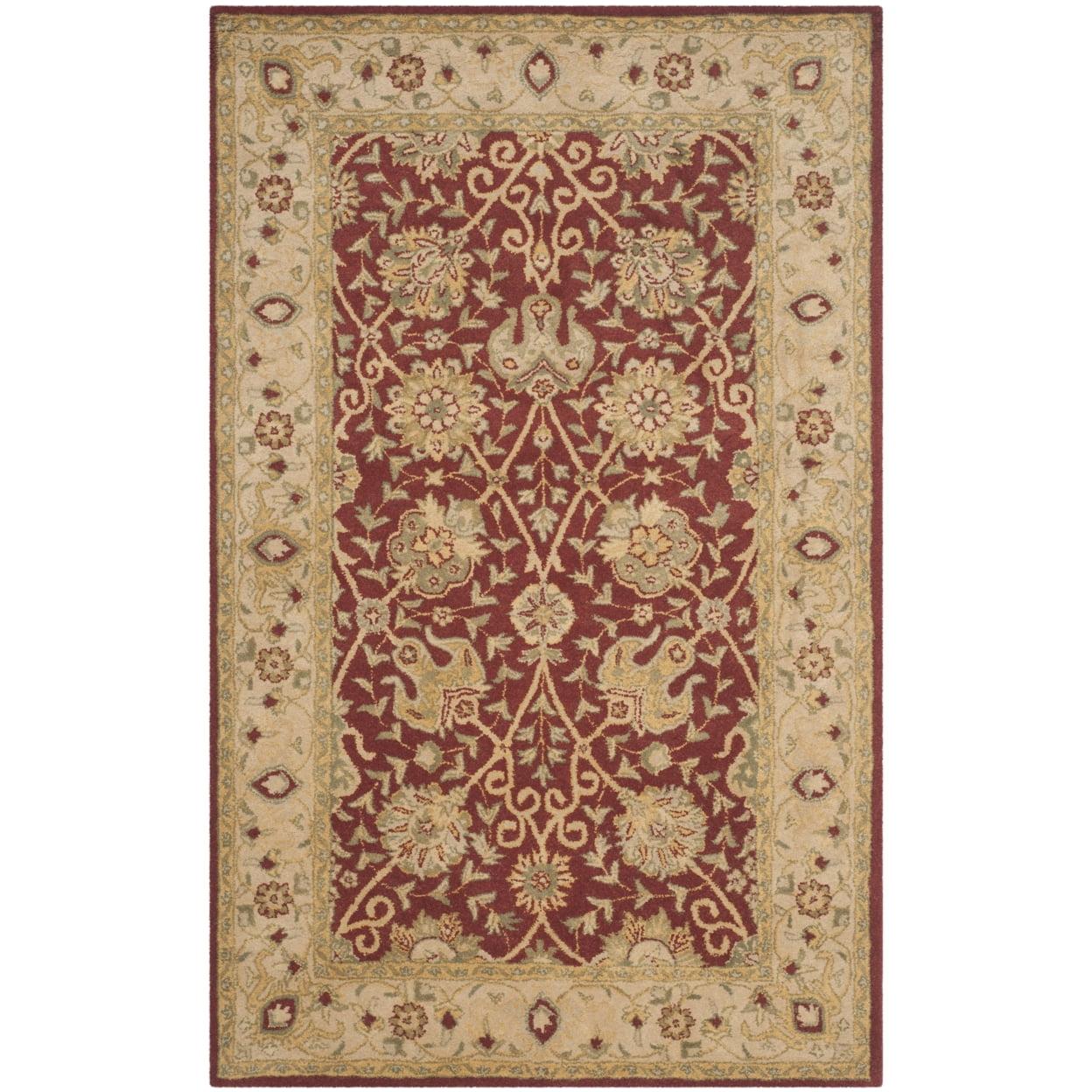 Rust and Beige Hand Tufted Wool Area Rug