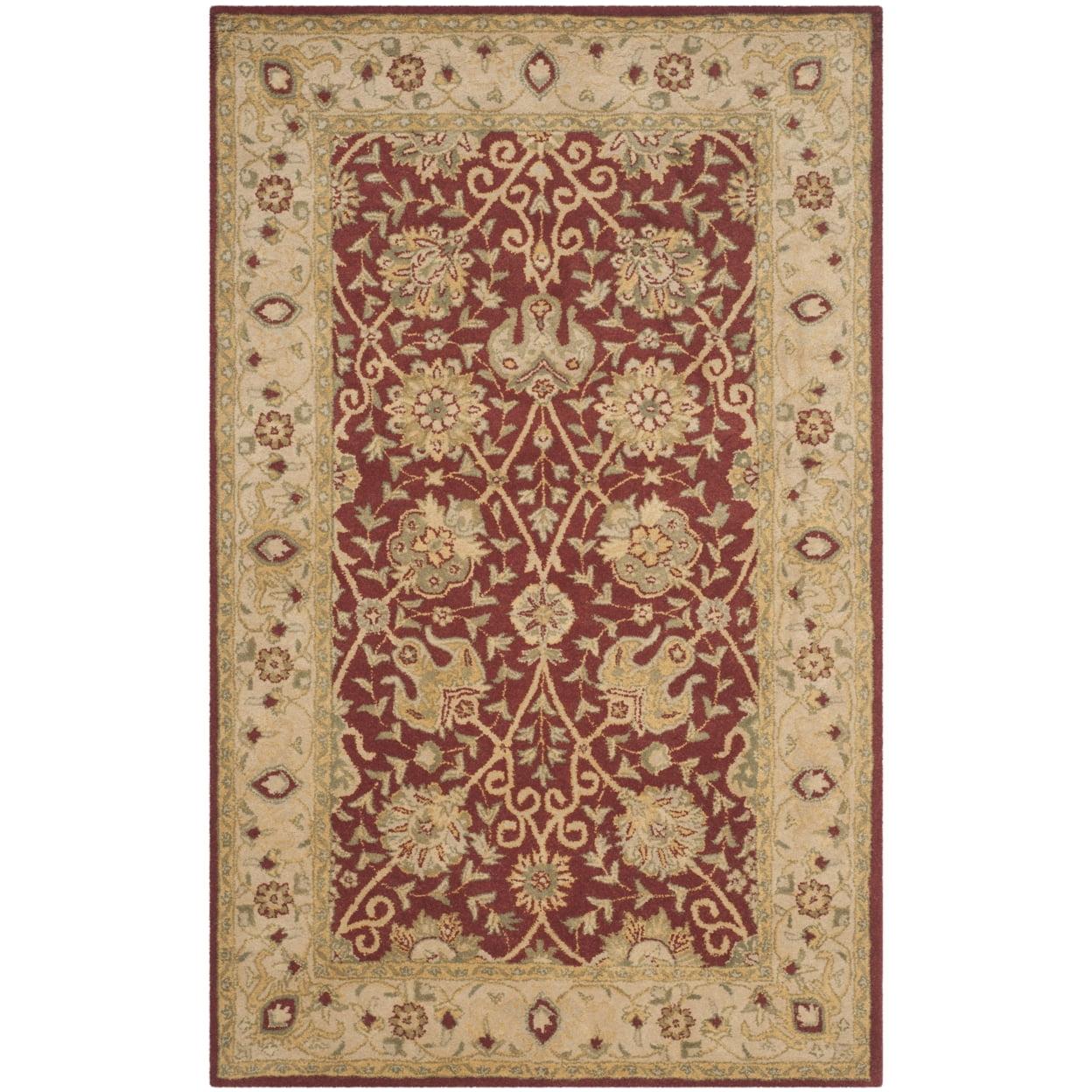 SAFAVIEH Antiquity Lilibeth Traditional Floral Wool Area Rug, Rust, 7'6" x 9'6" Oval