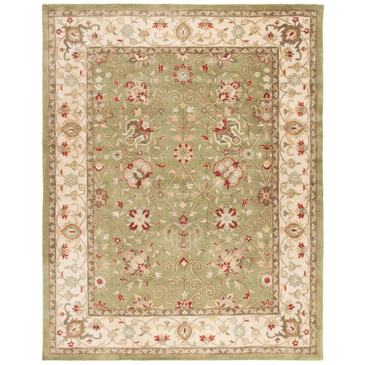 SAFAVIEH Antiquity Lilibeth Traditional Floral Wool Area Rug, Sage, 2'3" x 4'