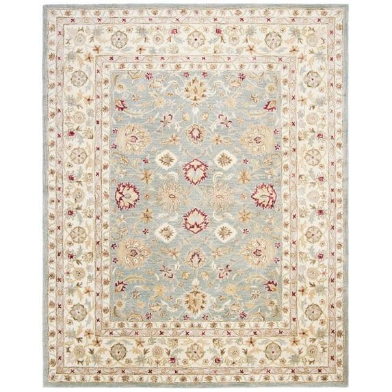 Antiquity AT822 Hand Tufted Area Rug - Grey Blue/Beige - 7'6"x9'6" - Safavieh.