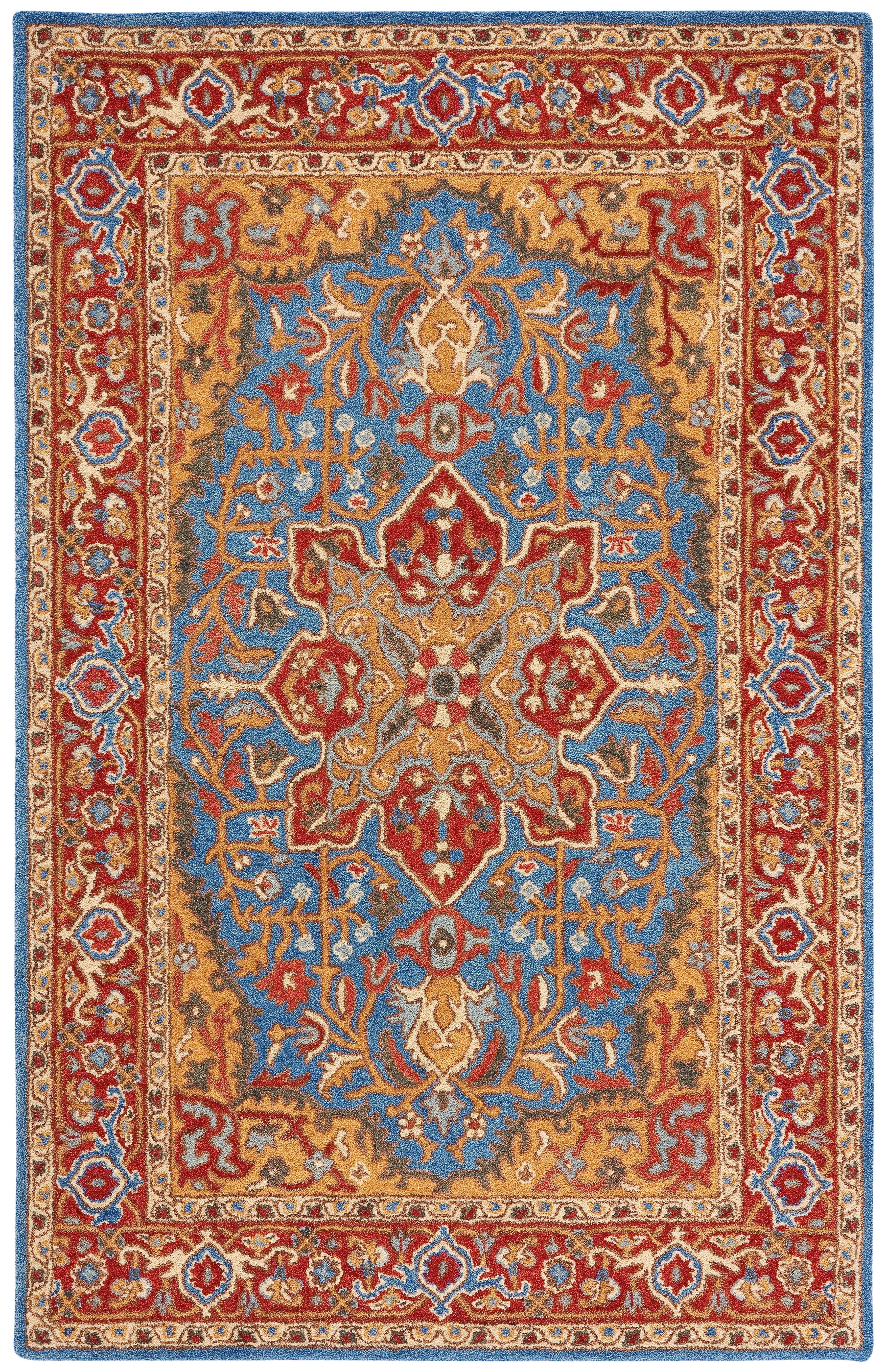 Antiquity AT521 Hand Tufted Area Rug - Red/Blue - 3'x5' - Safavieh.