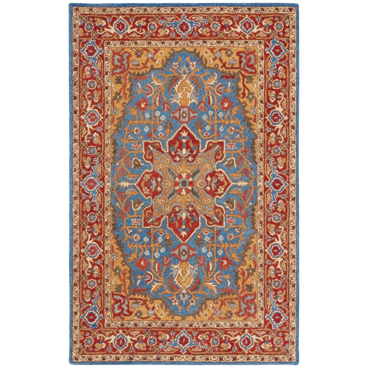 Antiquity AT521 Hand Tufted Area Rug - Red/Blue - 4'x6' - Safavieh.