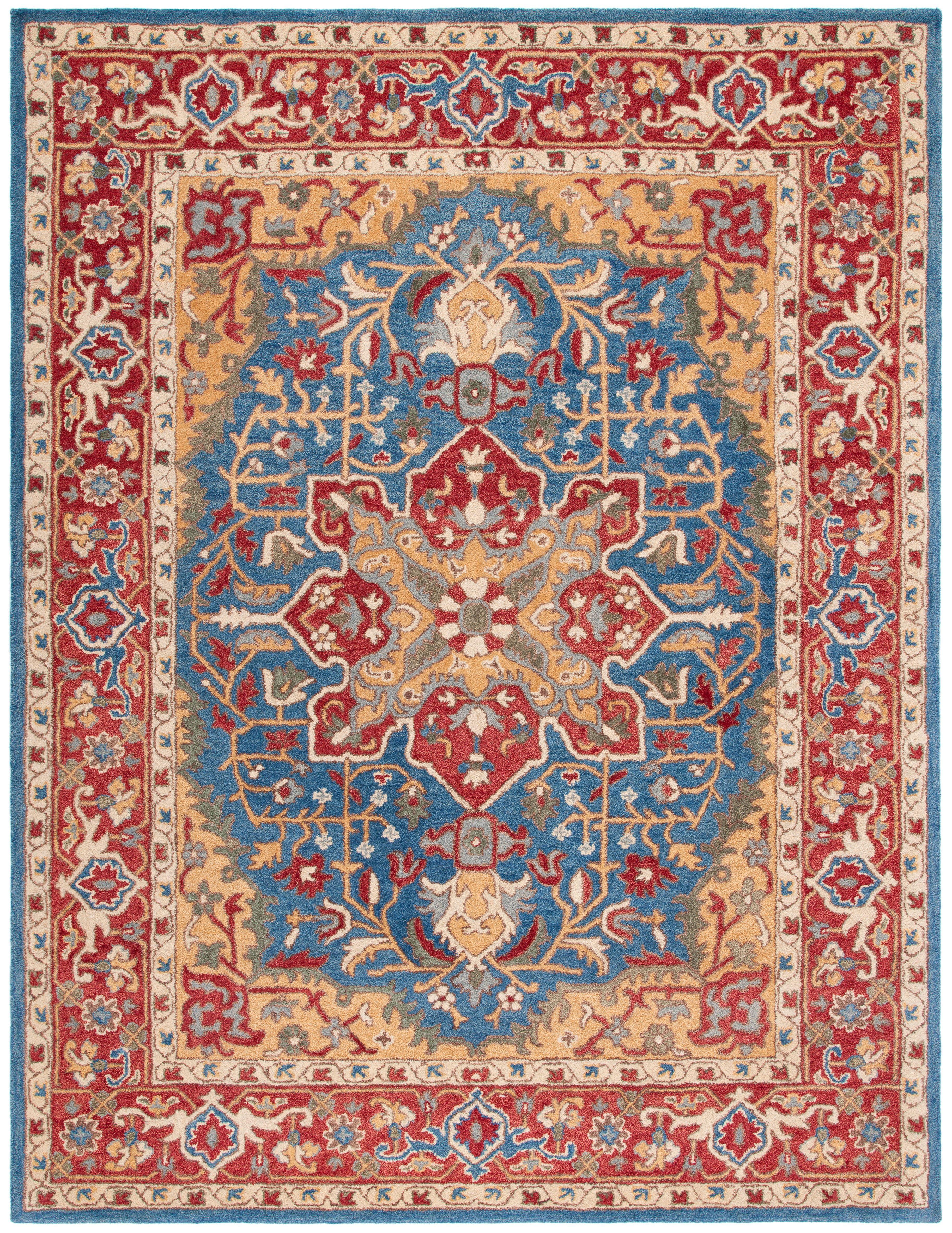 Antiquity AT521 Hand Tufted Area Rug - Red/Blue - 8'x10' - Safavieh.
