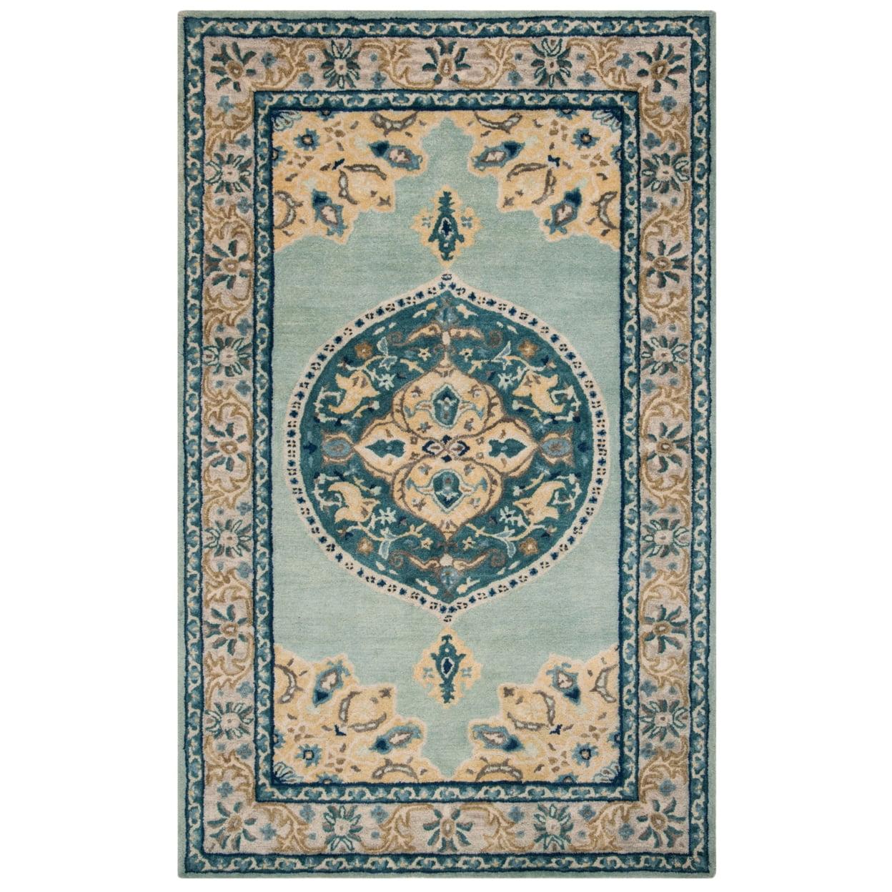 Antiquity AT66 Hand Tufted Indoor Area Rug - Turquoise/Silver - 6'x6' - Safavieh