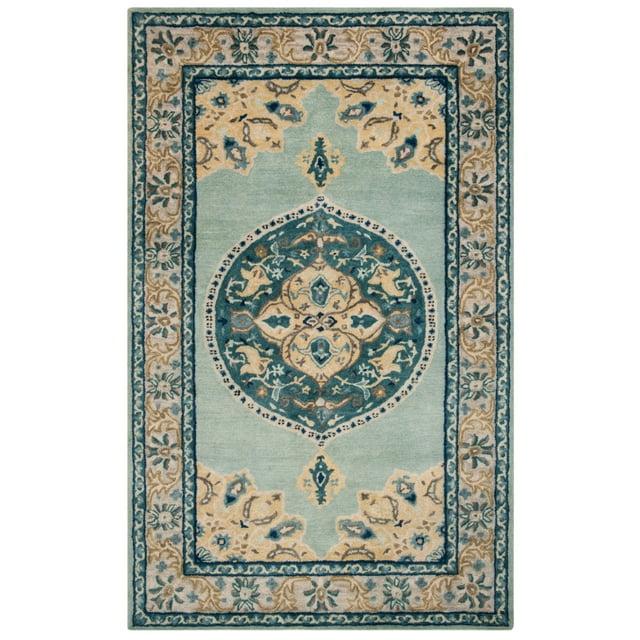Antiquity AT66 Hand Tufted Indoor Area Rug - Turquoise/Silver - 6'x6' - Safavieh