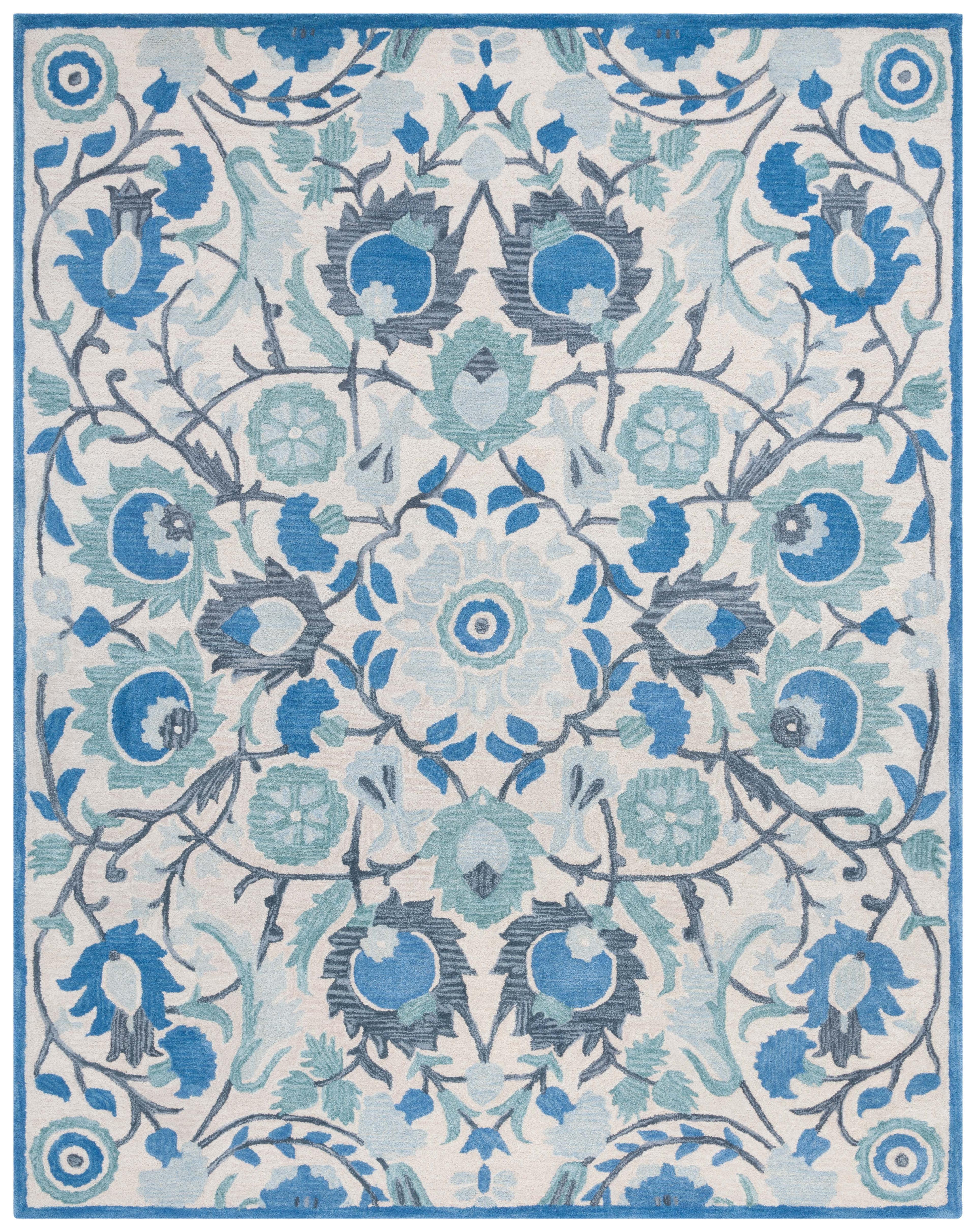 Antiquity AT59 Hand Tufted Area Rug - Ivory/Blue - 8'x10' - Safavieh.