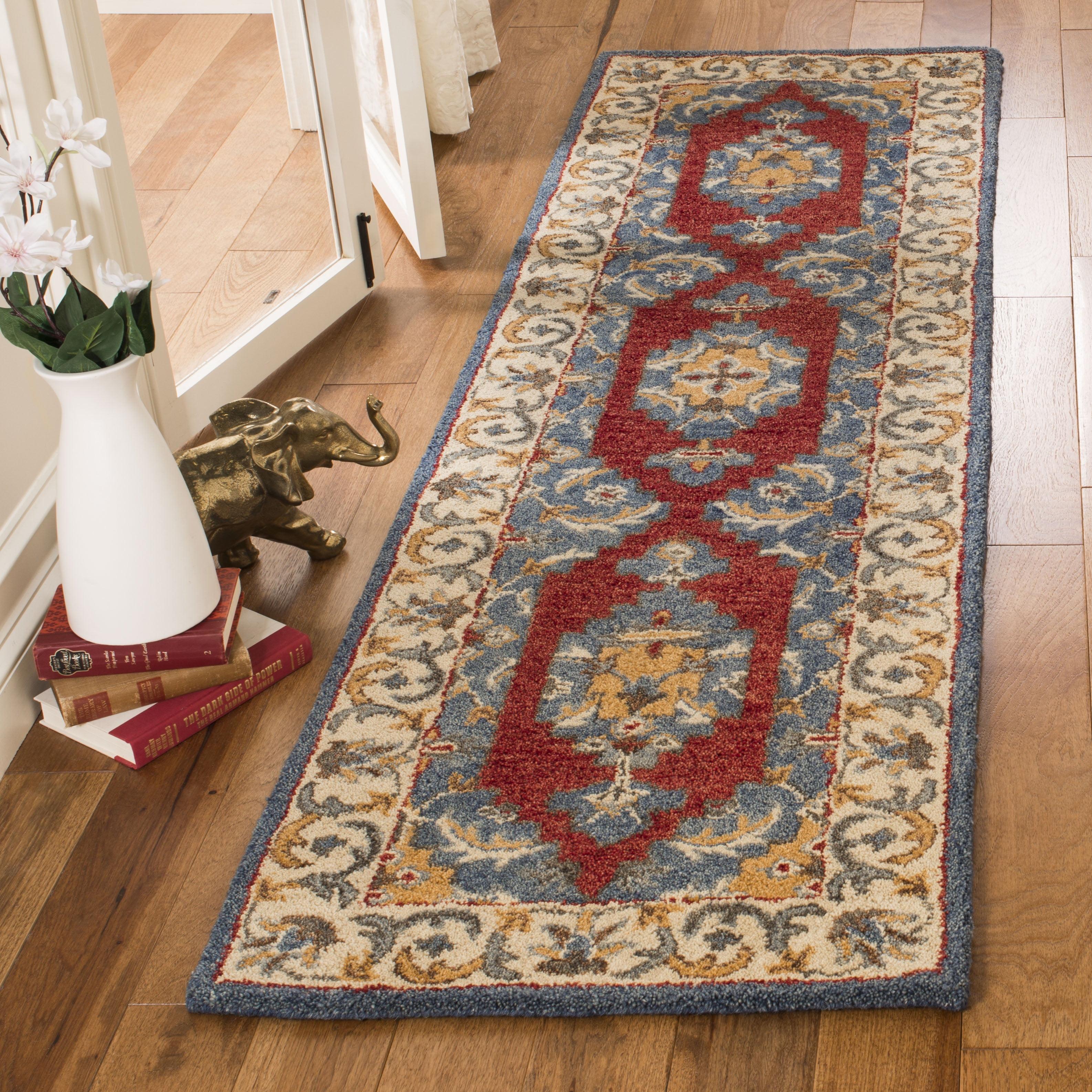 Antiquity AT521 Hand Tufted Runner Rug - Red/Blue - 2'3"x8' - Safavieh.