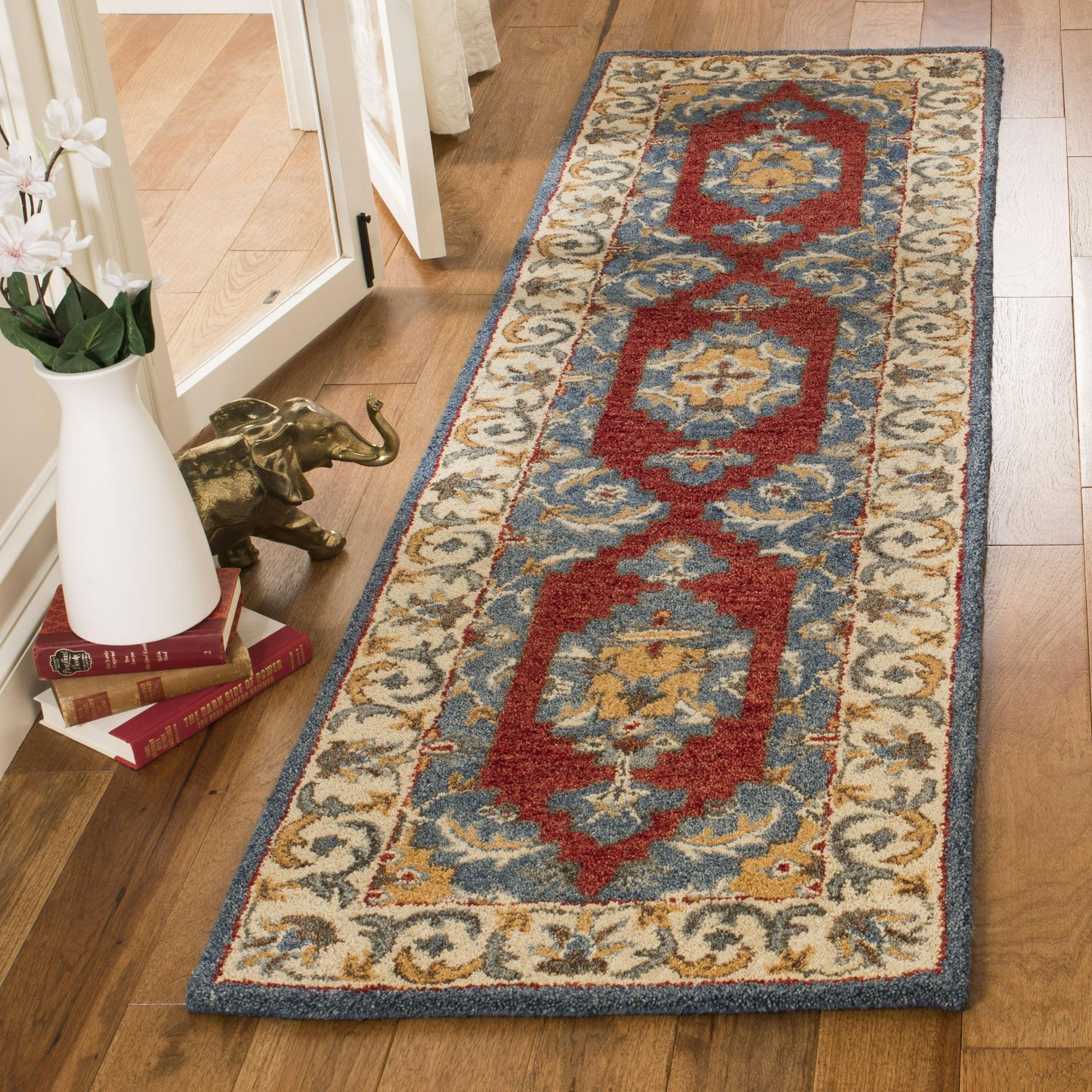 Antiquity AT521 Hand Tufted Runner Rug - Red/Blue - 2'3"x8' - Safavieh.