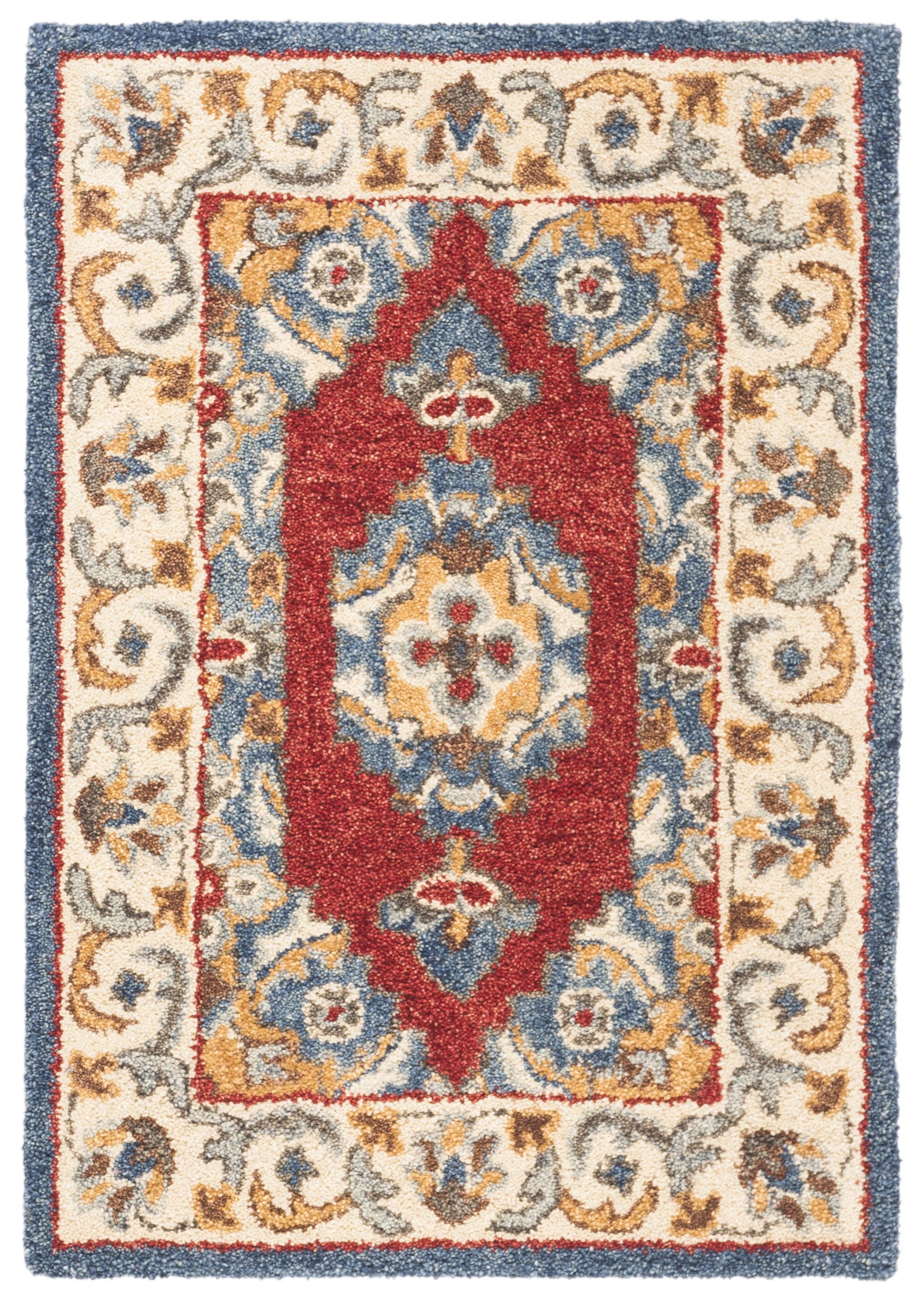 Antiquity Blue and Red Handmade Wool Area Rug