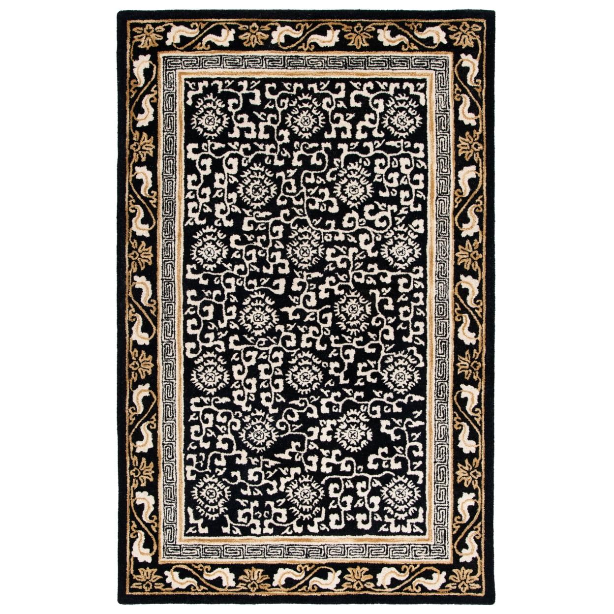 Antiquity AT860 Hand Tufted Indoor Area Rug - Black/Ivory - 8'x10' - Safavieh