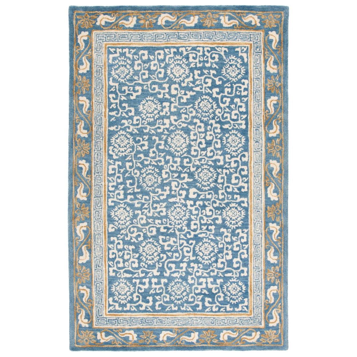 Antiquity AT860 Hand Tufted Indoor Area Rug - Blue/Ivory - 5'x8' - Safavieh
