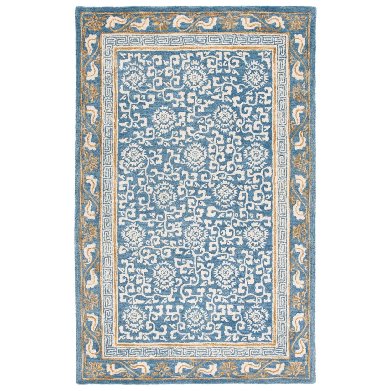 Antiquity AT860 Hand Tufted Indoor Area Rug - Blue/Ivory - 8'x10' - Safavieh