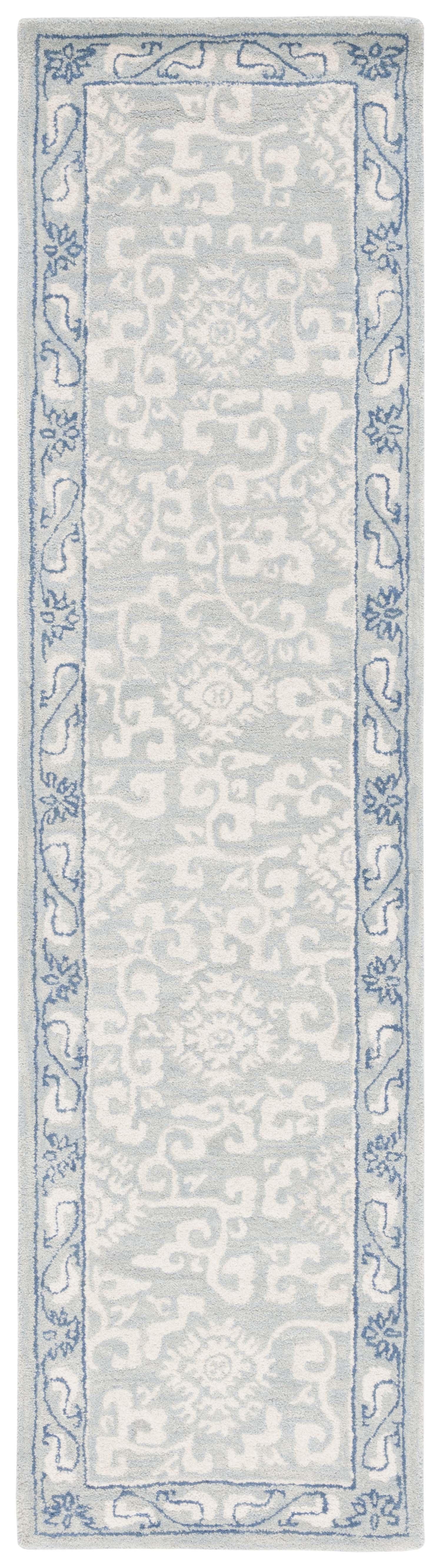 Antiquity AT860 Hand Tufted Indoor Runner Rug - Light Blue/Ivory - 2'3"x9' - Safavieh