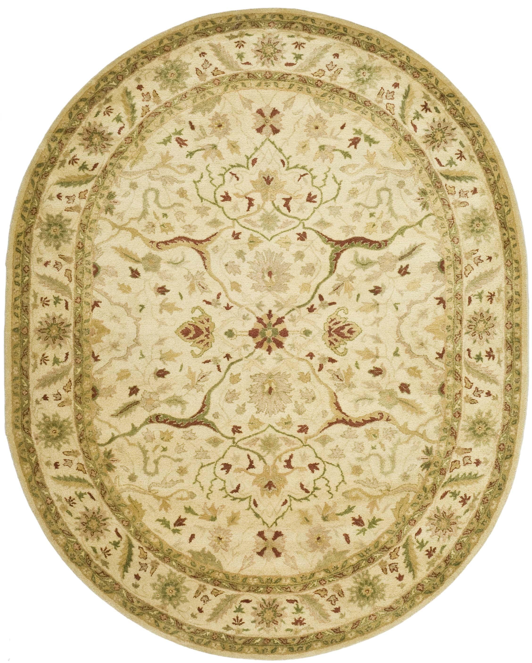 Antiquity AT14 Hand Tufted Indoor Area Rug - Ivory - 7'6"x9'6" Oval - Safavieh