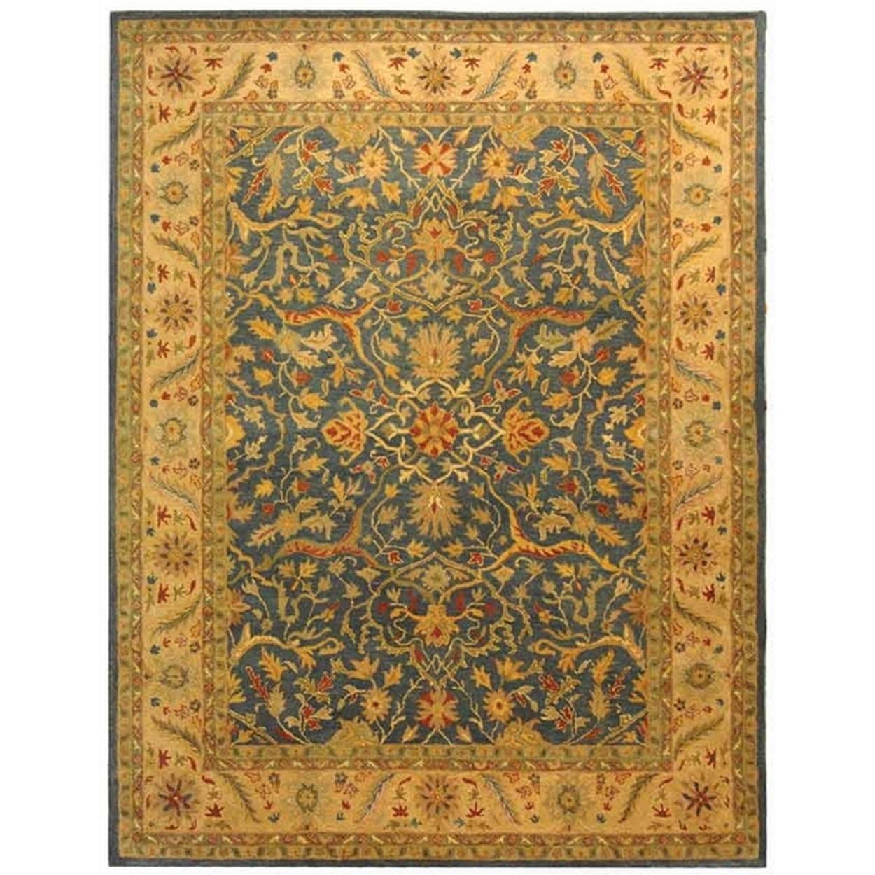 SAFAVIEH Antiquity Toireasa Traditional Floral Wool Area Rug, Blue, 11' x 15'