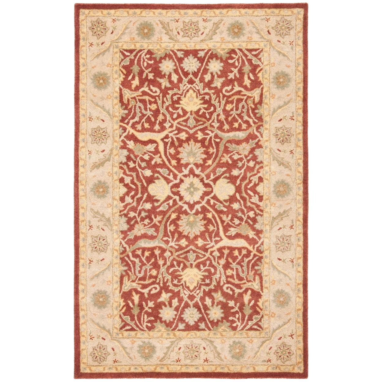 SAFAVIEH Antiquity Toireasa Traditional Floral Wool Area Rug, Rust, 11' x 15'