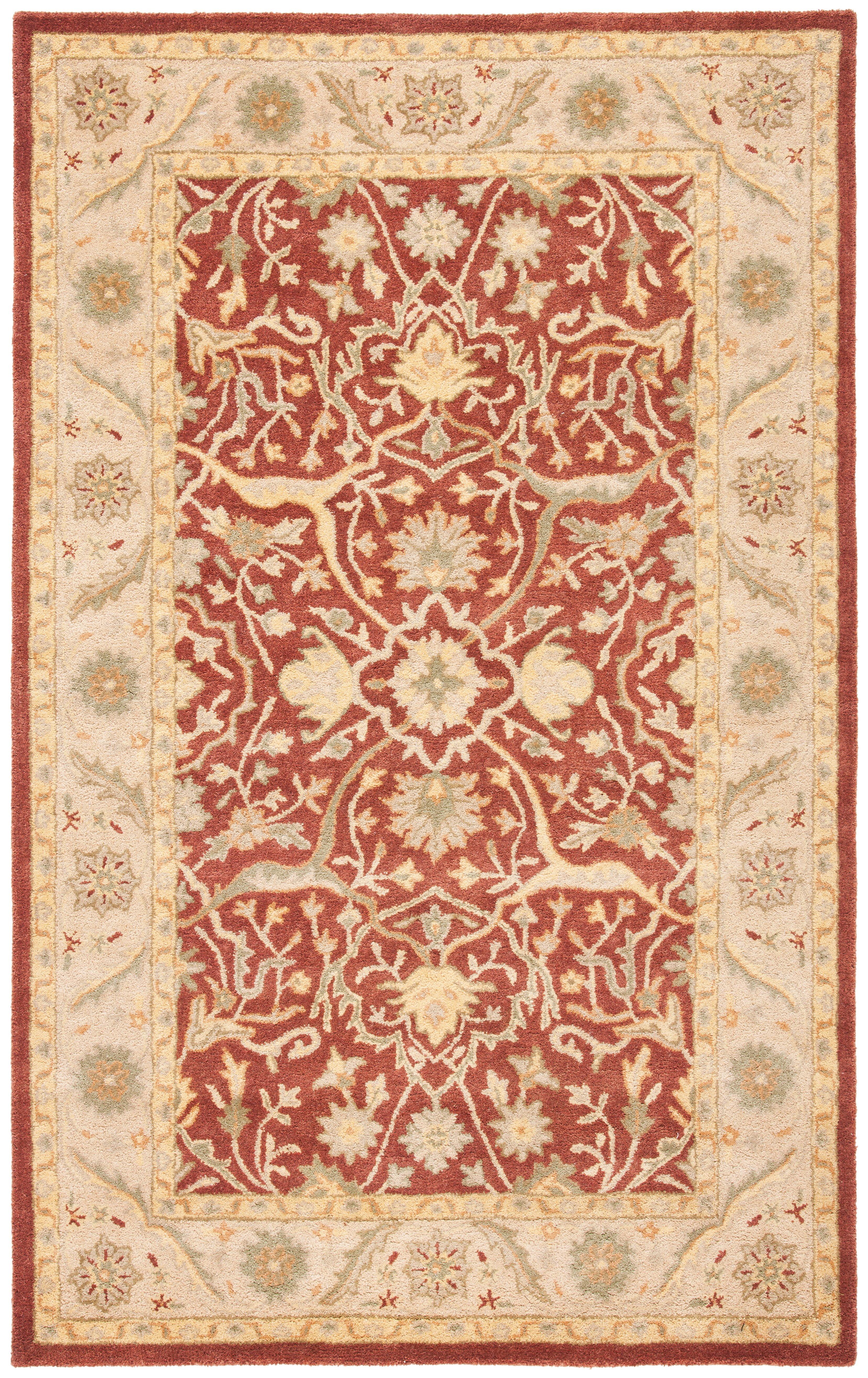 SAFAVIEH Antiquity Toireasa Oriental Wool Area Rug, Rust, 5' x 8'