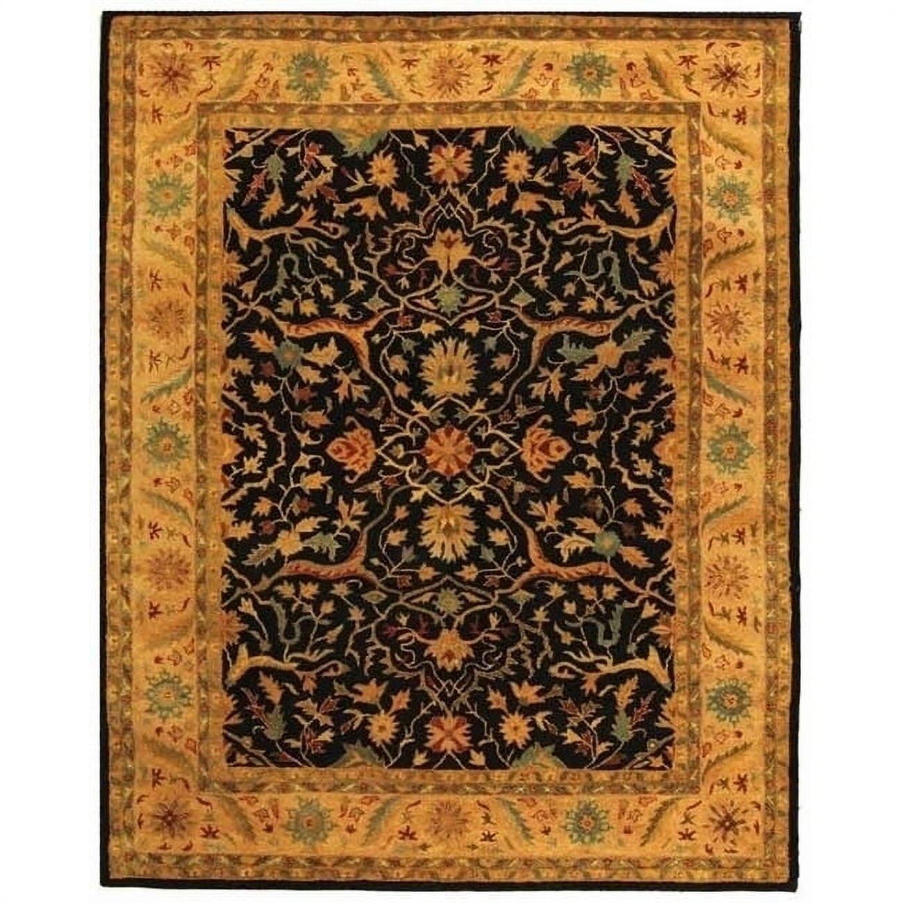 Antiquity AT14 Hand Tufted Indoor Runner Rug - Black - 2'3"x12' - Safavieh