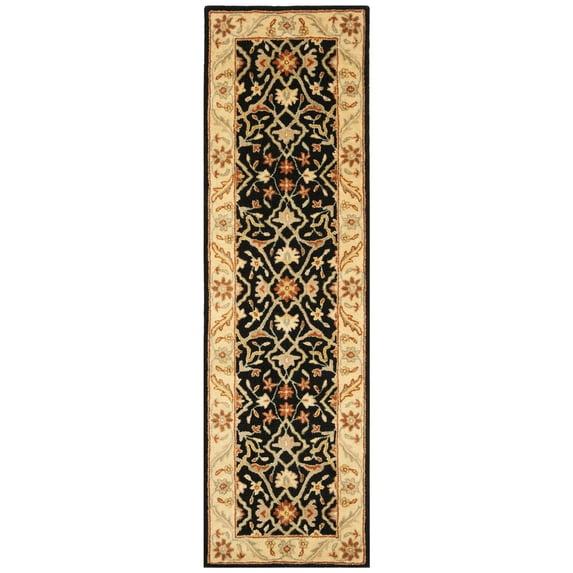 Antiquity AT14 Hand Tufted Indoor Runner Rug - Black - 2'3"x12' - Safavieh