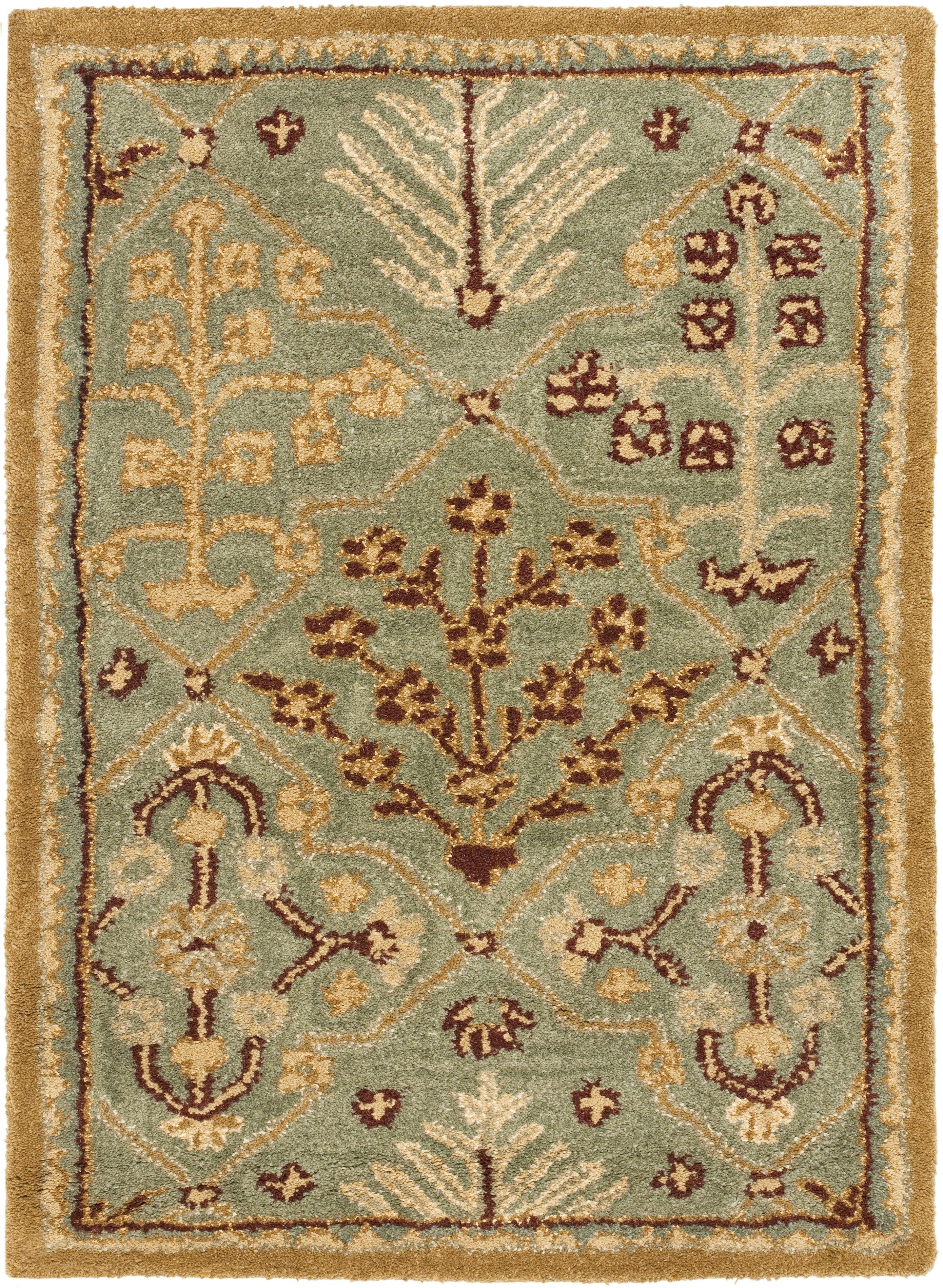 Antiquity AT613 Hand Tufted Accent Rug - Light Blue/Gold - 2'3"x4' - Safavieh.