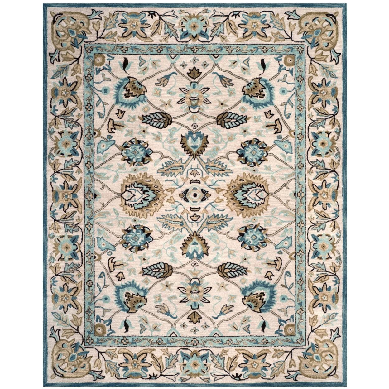 Antiquity AT812 Hand Tufted Indoor Area Rug - Peacock/Blue - 6'x9' - Safavieh