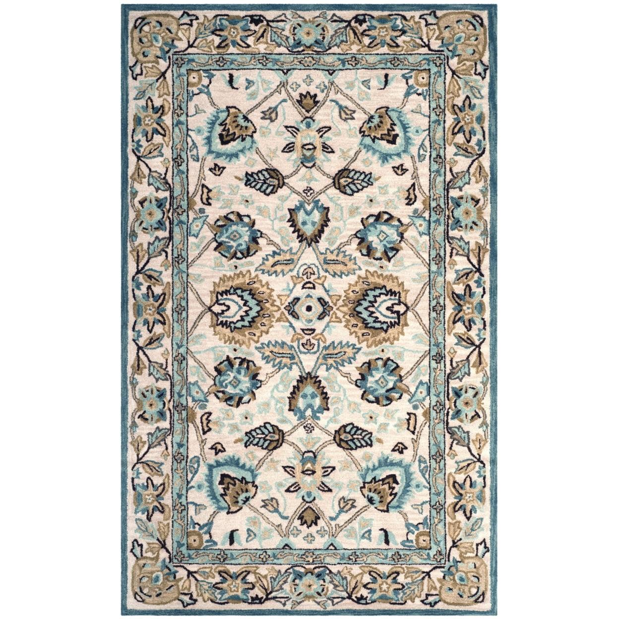 Antiquity AT812 Hand Tufted Indoor Area Rug - Peacock/Blue - 5'x8' - Safavieh