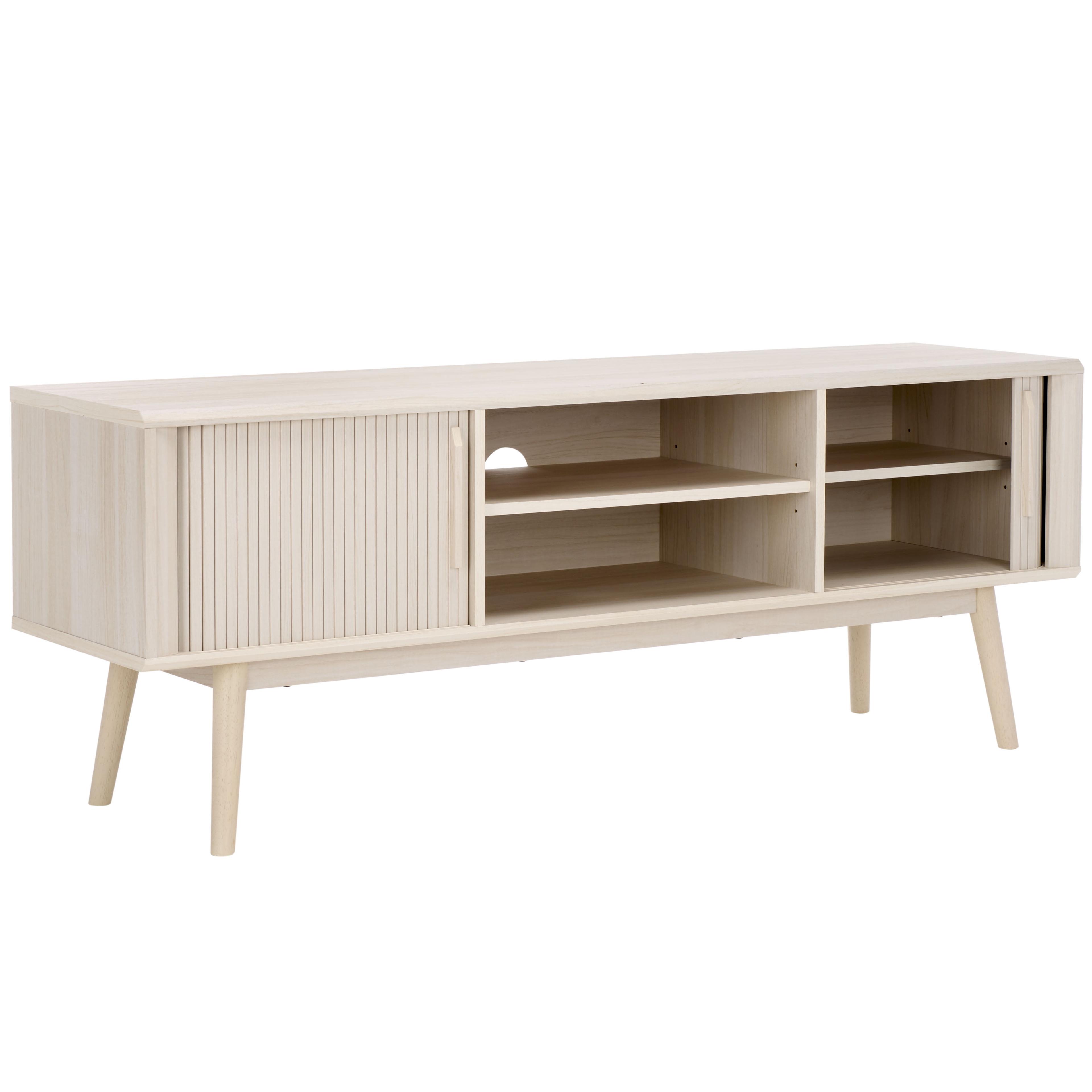 Aphra 2 Door 2 Shelf Media Stand - Bleached White - Safavieh