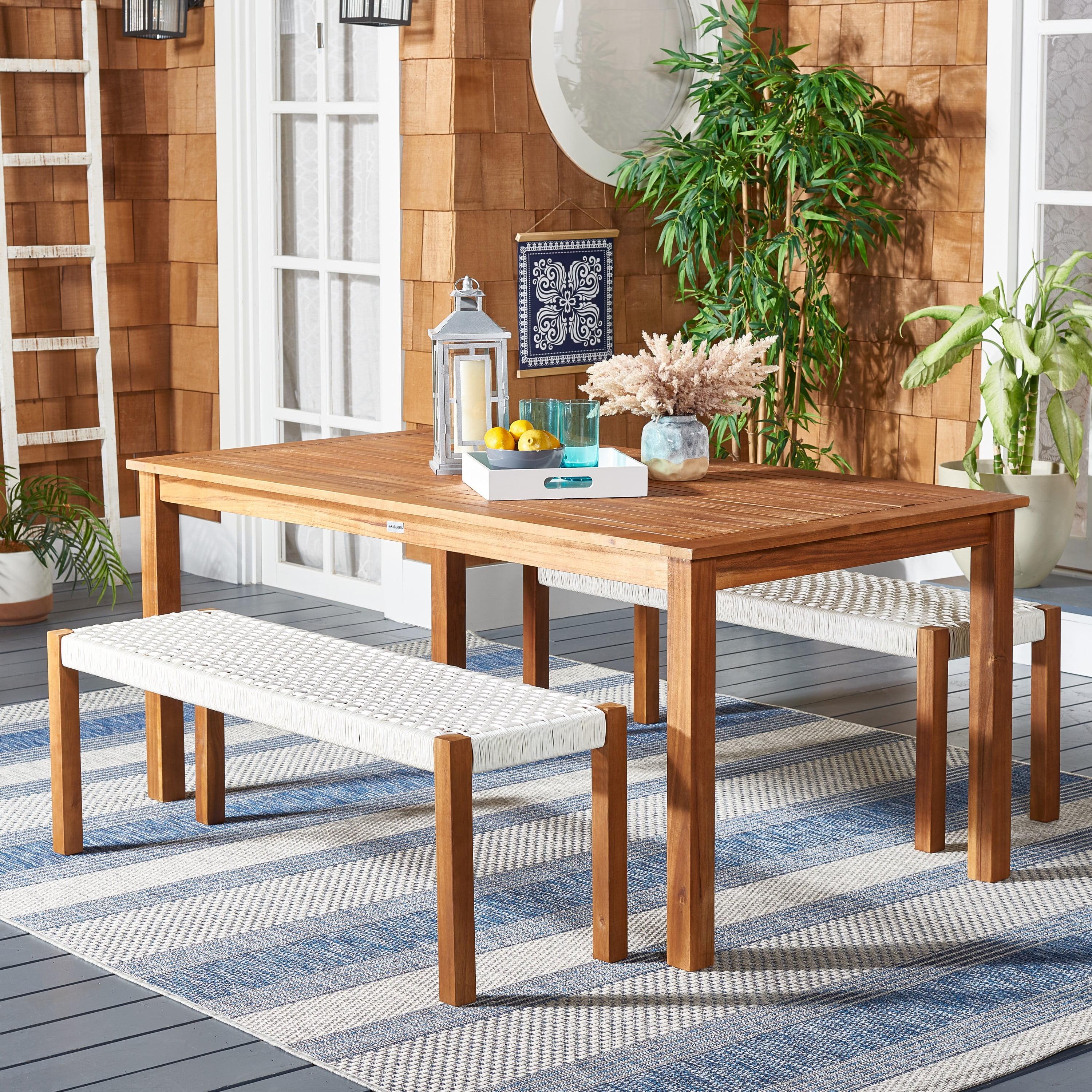 Aquina Patio Outdoor Dining Bench Set  - Safavieh