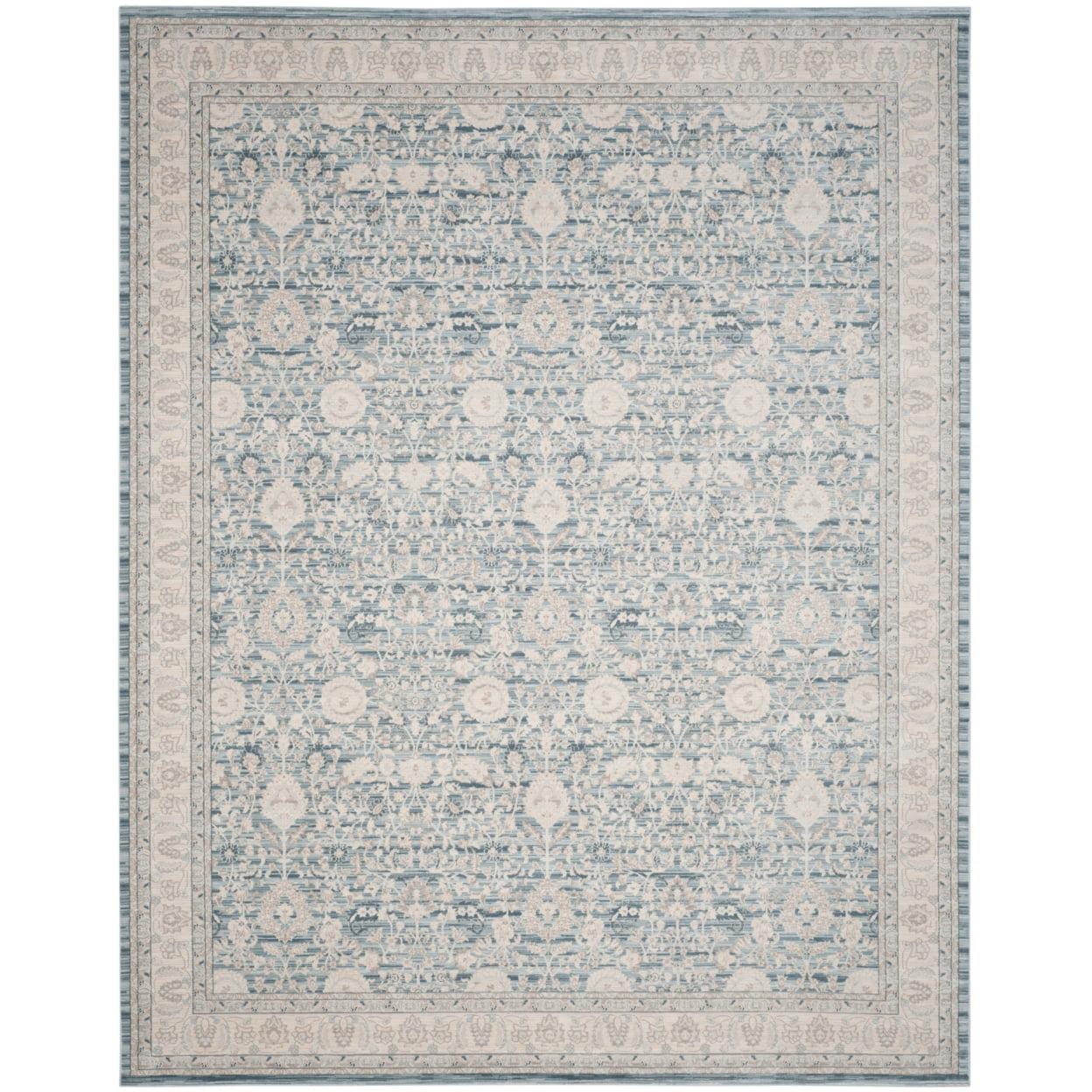 Elysian Blue & Grey 8' x 10' Hand-knotted Synthetic Area Rug