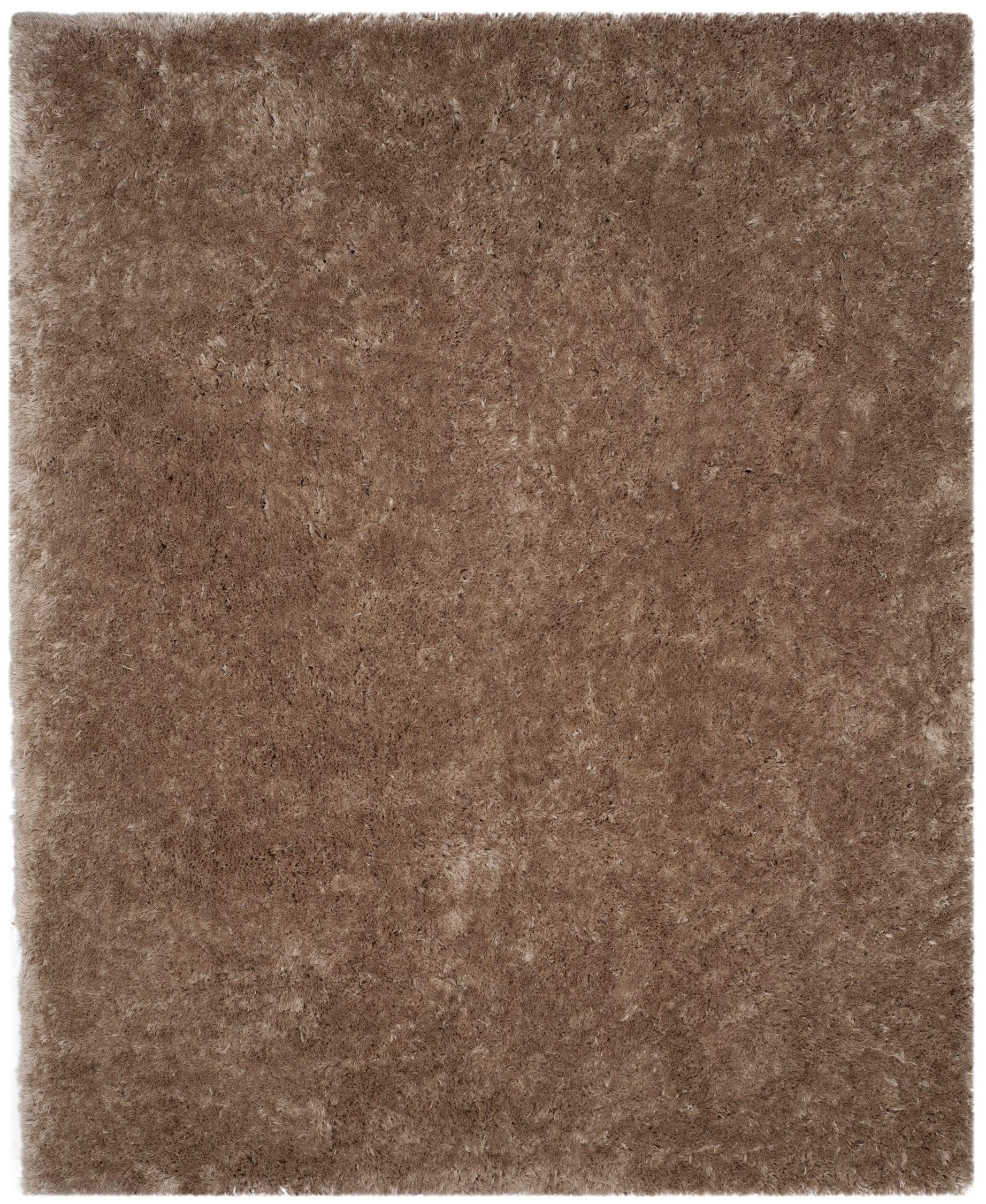 SAFAVIEH Arctic Giselle Solid Polyester Shag Area Rug, Taupe, 5' x 7'