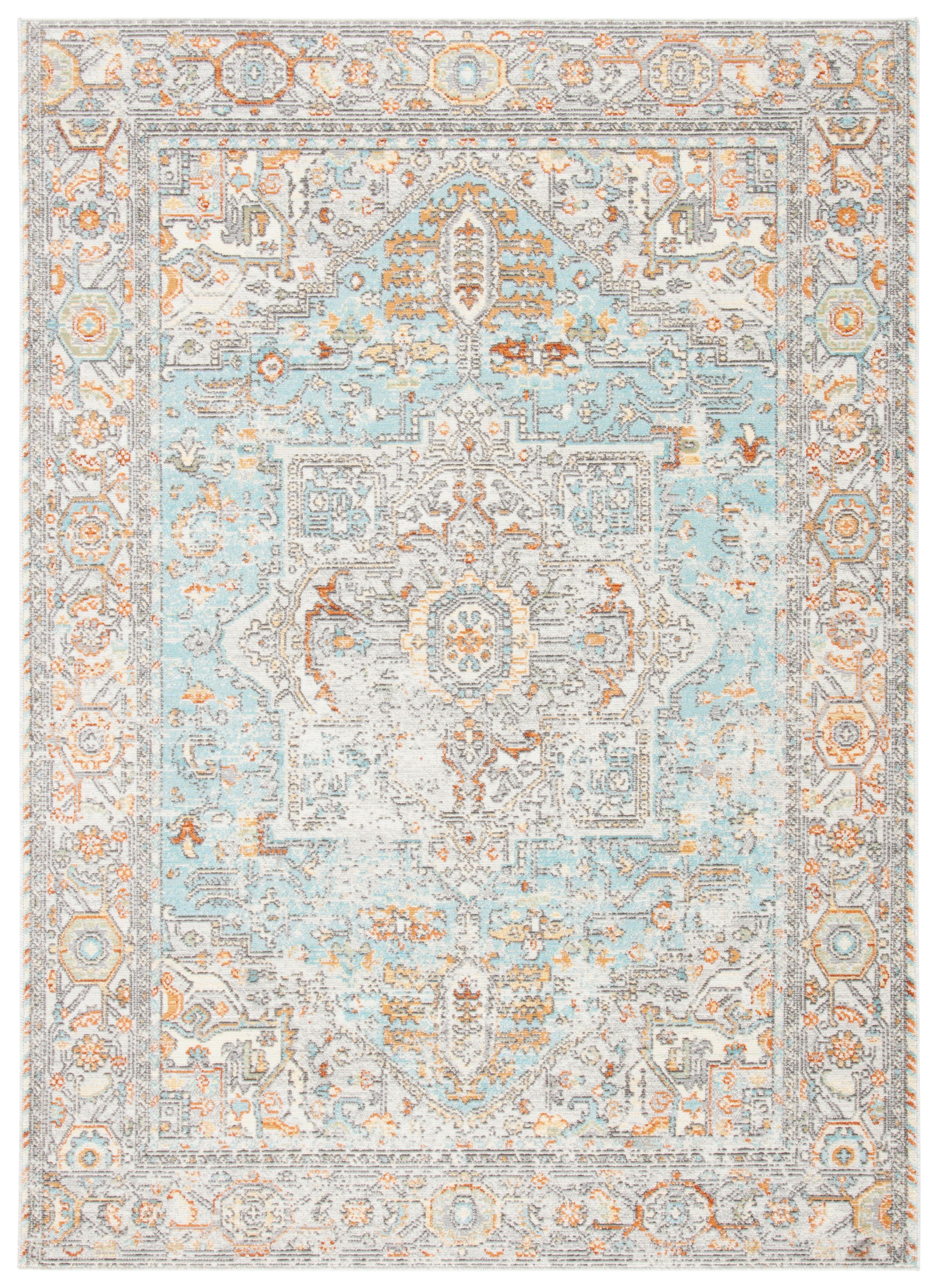 SAFAVIEH Aria Gligor Oriental Area Rug, Aqua/Beige, 5'3" x 7'7"