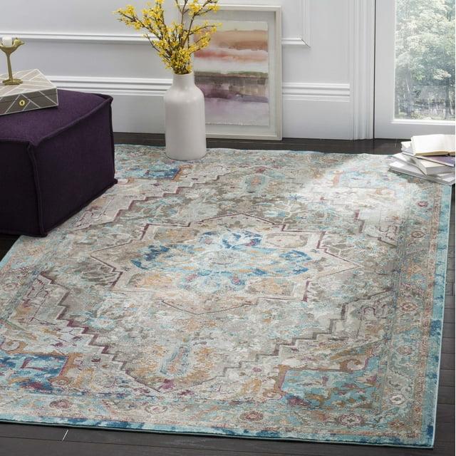 Aria ARA119 Power Loomed Area Rug - Beige/Blue - 10'x14' - Safavieh.