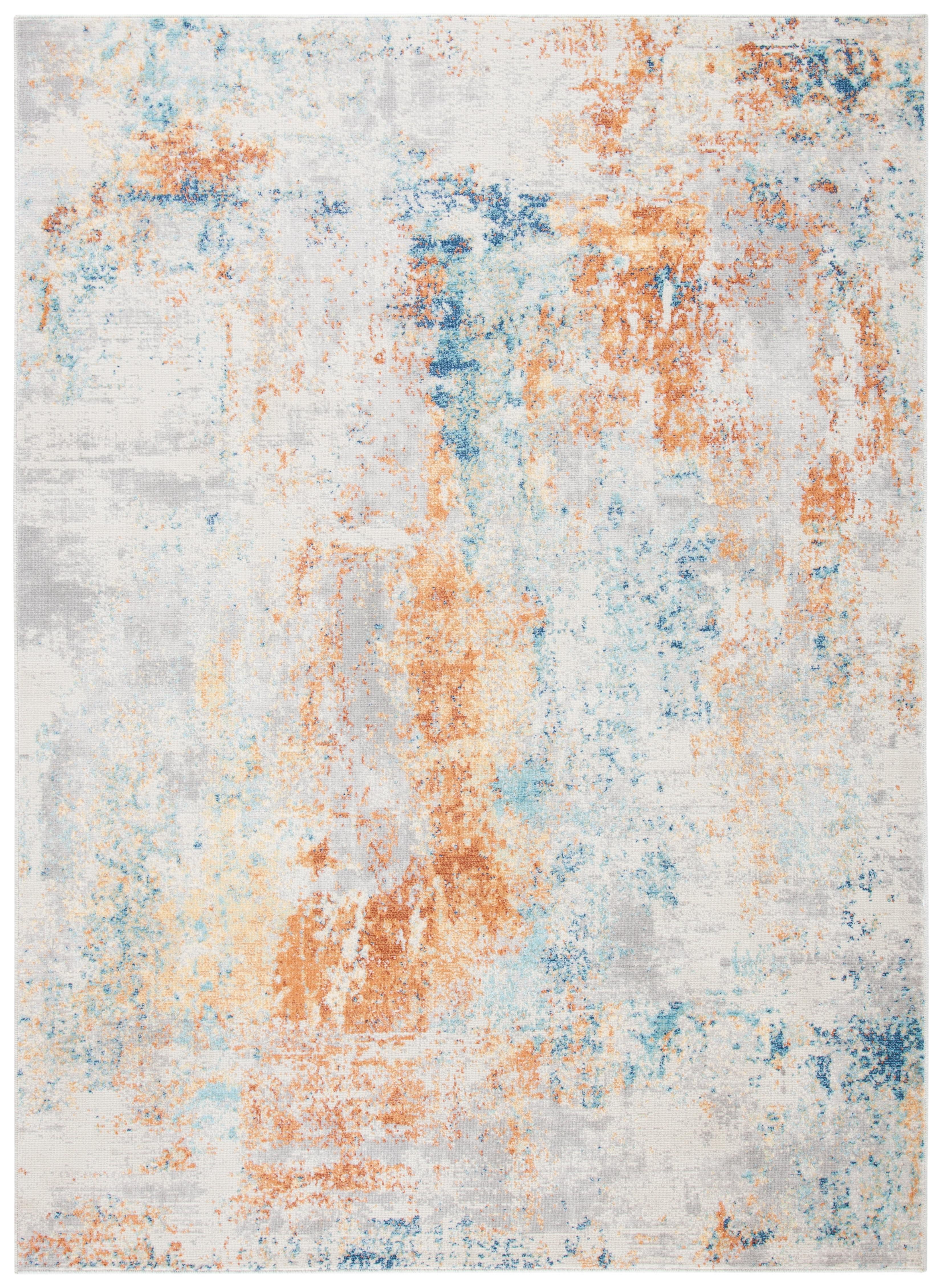 Aria ARA581 Power Loomed Indoor Area Rug - Ivory/Rust - 5'3"x7'7" - Safavieh