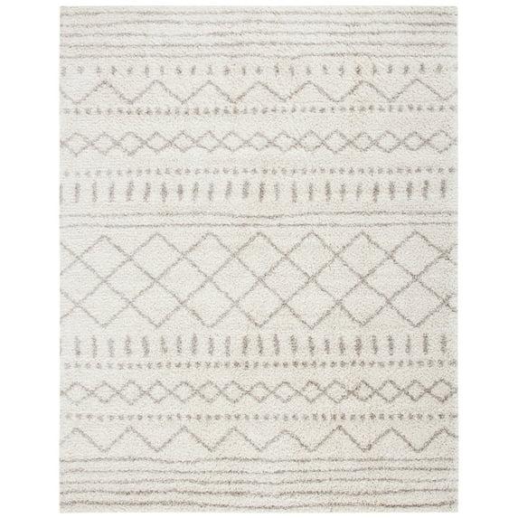 Arizona Shag ASG741 Power Loomed Indoor Area Rug - Ivory/Beige - 6'7"x9'2" - Safavieh