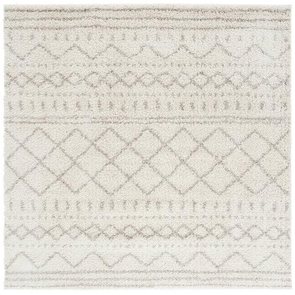 Arizona Shag ASG741 Power Loomed Indoor Area Rug - Ivory/Beige - 8'x8' - Safavieh