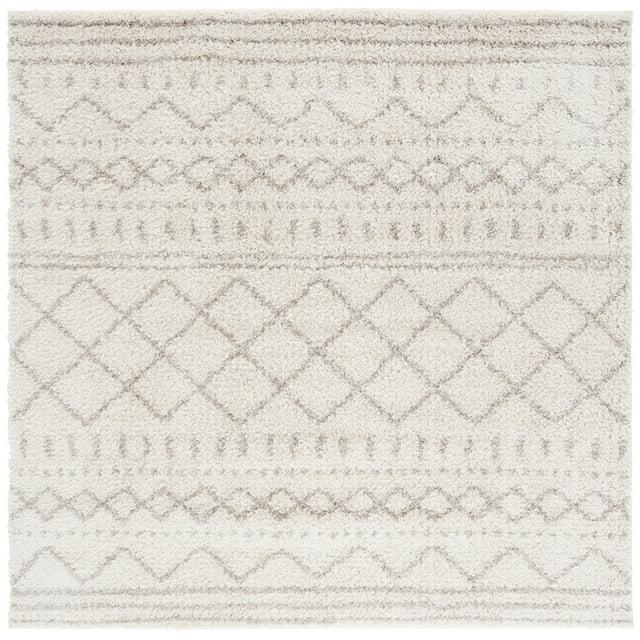Arizona Shag ASG741 Power Loomed Indoor Area Rug - Ivory/Beige - 8'x8' - Safavieh