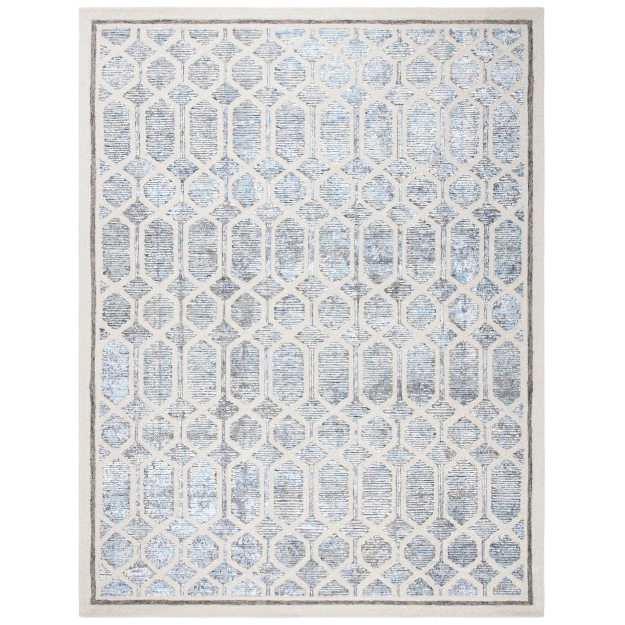 Ivory Elegance 9' x 12' Hand-Tufted Wool & Viscose Area Rug