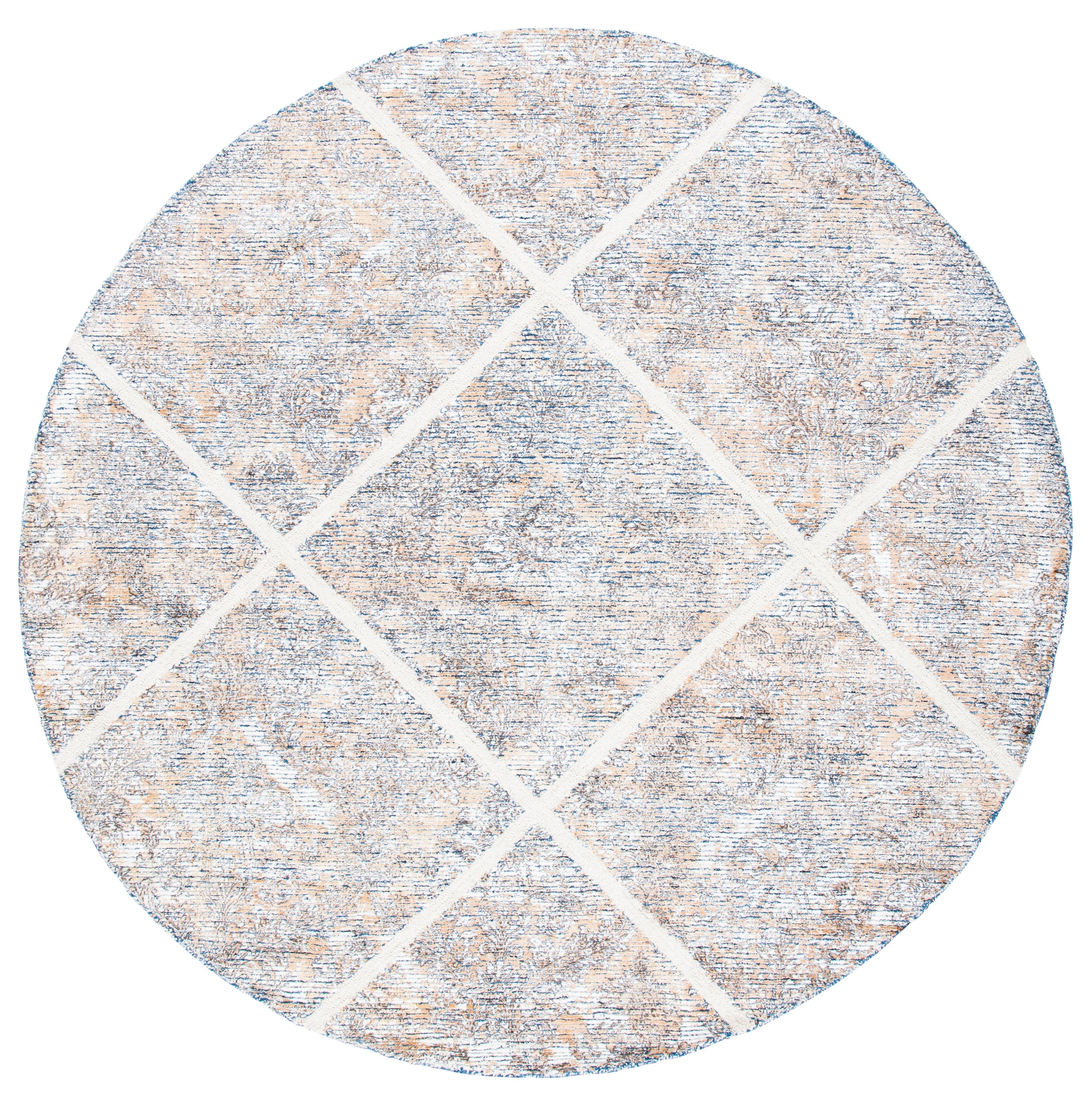 SAFAVIEH Artistry Linda Trellis Area Rug, Ivory/Gold, 7' x 7' Round