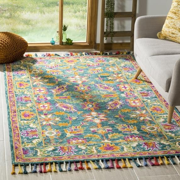 Aspen APN113 Hand Tufted Area Rug - Turquoise/Purple - 7' X 7' Square - Safavieh.