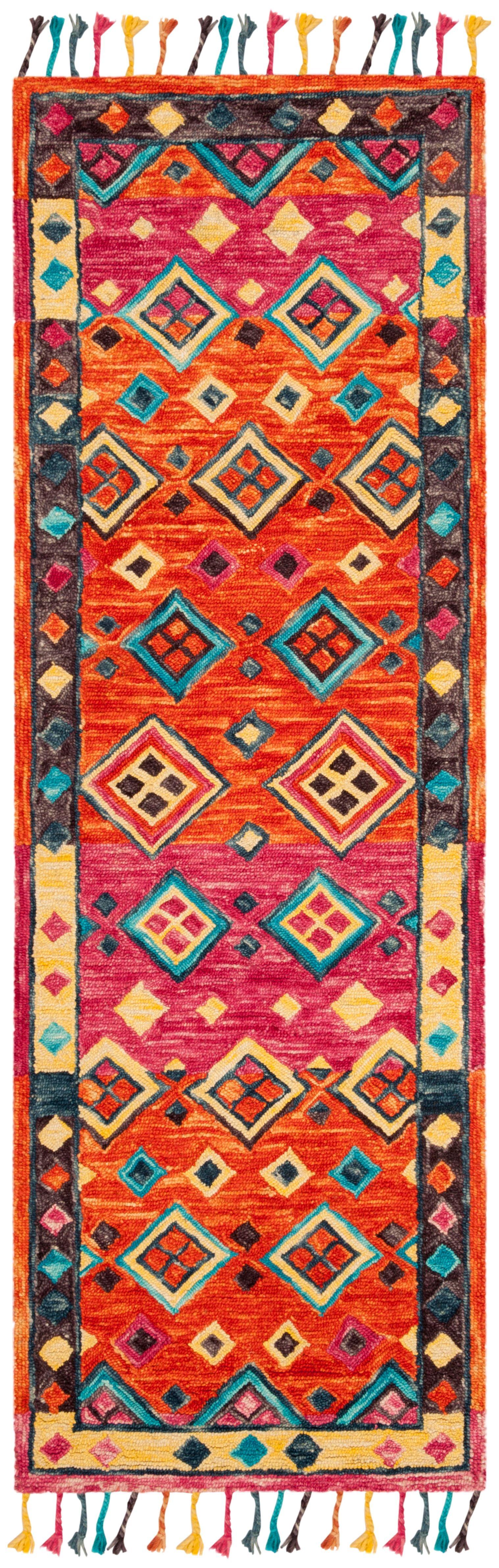 Aspen APN138 Hand Tufted Accent Rug - Orange/Fuchsia - 2'3"x5' - Safavieh.