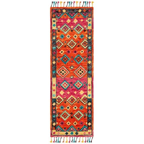 Aspen APN138 Hand Tufted Accent Rug - Orange/Fuchsia - 2'3"x5' - Safavieh.