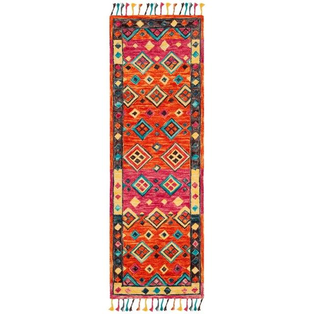 Aspen APN138 Hand Tufted Accent Rug - Orange/Fuchsia - 2'3"x5' - Safavieh.