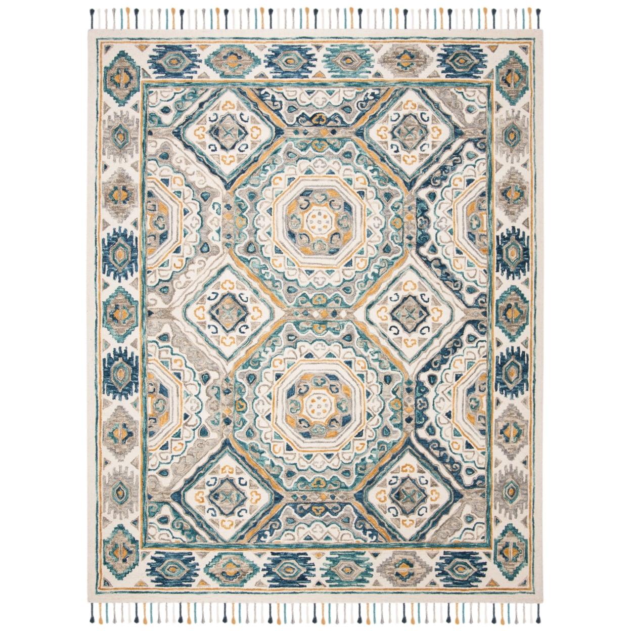Aspen APN251 Hand Tufted Runner Rug - Ivory/Charcoal - 2'3" X 7' - Safavieh.
