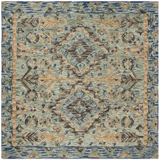 Aspen APN504 Hand Tufted Area Rug - Blue/Beige - 3'x3' - Safavieh.