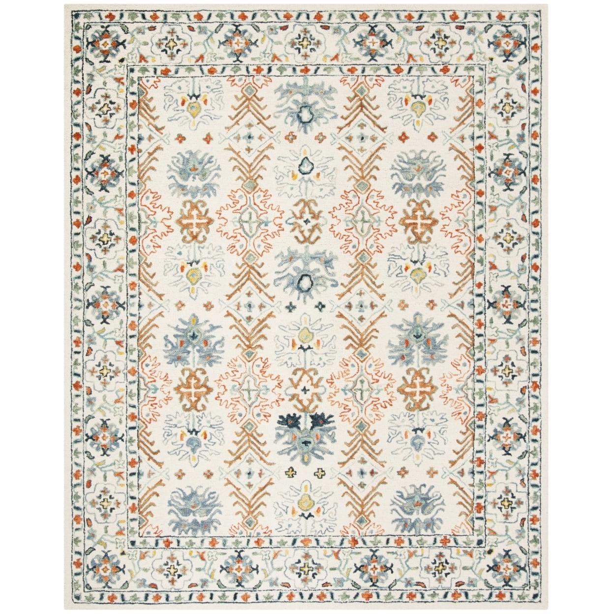 SAFAVIEH Aspen Brooks Southwestern Area Rug, Ivory/Blue, 10' x 14'