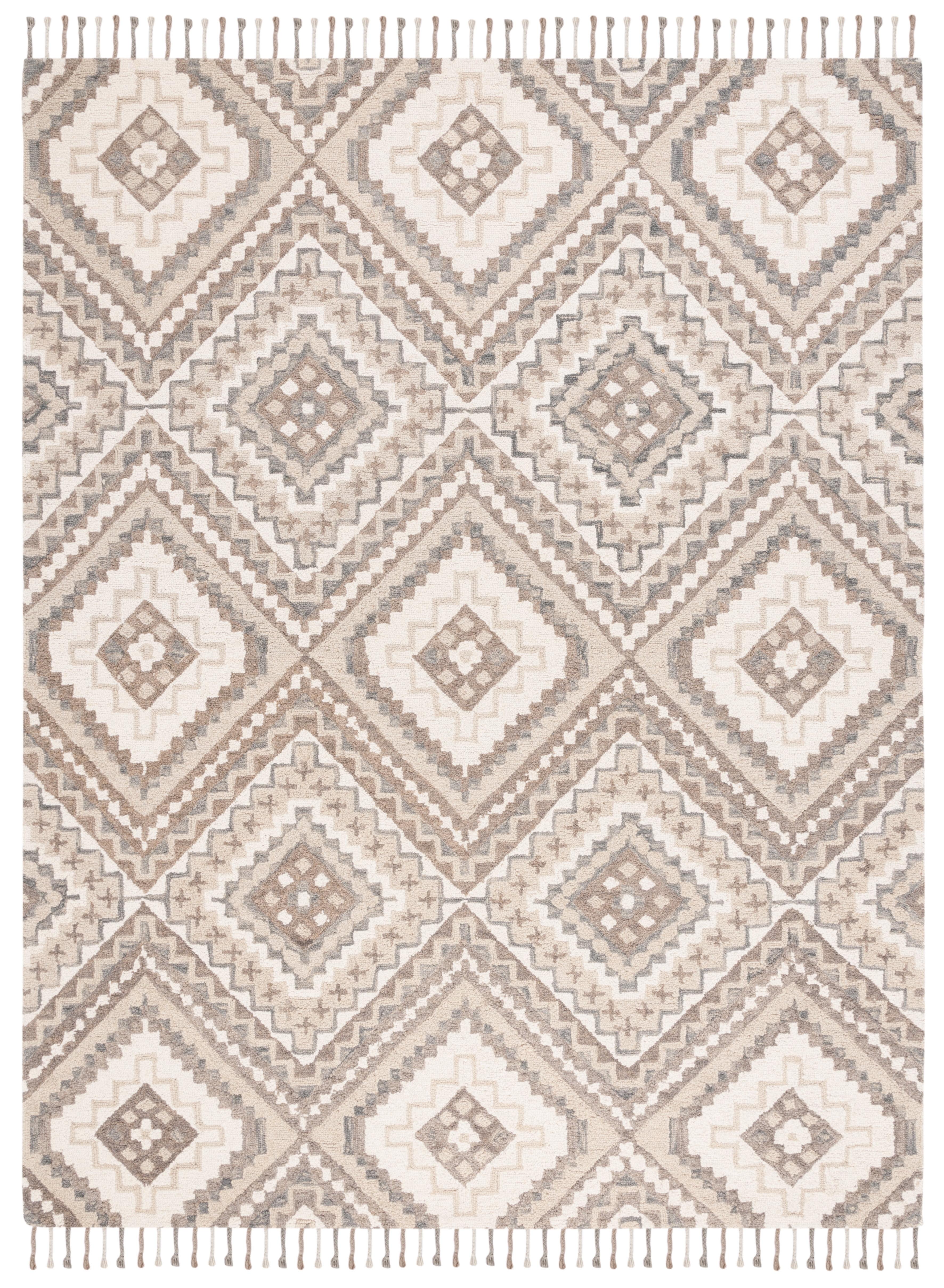 SAFAVIEH Aspen Caymen Geometric Wool Area Rug, Taupe/Ivory, 10' x 14'